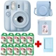 Набір камера Fujifilm Instax Mini 13 Frost Blue, Фотопапір 100шт, Чохол, Фотоальбом 64 фото Блакитний + в подарунок фоторамка (Подарункове пакування) - изображение 1