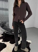 Кофта жіноча на блискавці з в'язаного трикотажу One size Коричнева (2503) - зображення 4