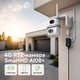 Вулична камера відеоспостереження 4G PTZ 360° з двома об’єктивами, нічним баченням, датчиком руху, двостороннім зв’язком та керуванням через V380 Pro, біла - зображення 1