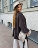 Кардиган женский теплый из материала альпака на запах с поясом без застежки больших размеров G&M k-132556 52-54 Размер цвет шоколад - изображение 4