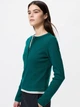 Лонгслив длинный женский Uniqlo 652251550 L Зеленый (1162016360) - изображение 1