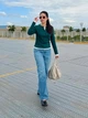 Лонгслив длинный женский Uniqlo 652251550 L Зеленый (1162016360) - изображение 10