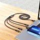 Кабель HOCO X76 4-in-1 Super charging cable (iP+iP+Type-C+Micro) Black - изображение 6