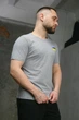 Чоловіча футболка з прапором на грудях Intruder сіра трикотажна бавовняна патріотична повсякденна стильна класична для чоловіків/M - зображення 1