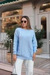 Свитер женский базовый голубого цвета 39419 One Size - изображение 6