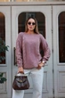 Свитер женский базовый пудрового цвета 39420 One Size - изображение 6