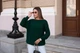 Свитер женский базовый изумрудного цвета 39418 One Size - изображение 6