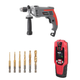 Набор для монтажа INTERTOOL: дрель DT-0121 + сверла-метчики SD-5841 + детектор проводки MT-3091 - изображение 1