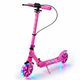 Самокат двухколесный складной розовый с светящимися колесами 200мм Scooter Pusher 5351 Pink - изображение 1