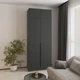Шафа 2-дверна з антресоллю MebelStar Оскар МДФ Ultra Mat BL-B, блок шухляд 100x52x260 см Антрацит/Антрацит (MBS-5880) - зображення 1