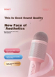 Микрофон-колонка Soaiy MC8 Duet Bluetooth для караоке, розовая - изображение 8