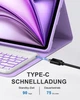 Чехол-клавиатура Occtingkind для iPad Air 13 (M4/M3/M2) и iPad Pro 12.9 (2018-2022) с тачпадом раскладка QWERTZ светло-фиолетовый - изображение 6