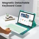 Чохол-клавіатура BLUTLOTUS Бірюзовий (Teal) для iPad 11-го покоління 2025 (A3354/A3355/A3356) розкладка QWERTZ підсвітка фоліо з відокремлюваною клавіатурою та тримачем для олівця - зображення 4