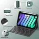 Чохол-клавіатура batecoya для iPad Mini 7 (2024 A17 Pro) та iPad Mini 6 (2021) 8.3" розкладка QWERTZ підсвітка RGB темно-зелений - зображення 6