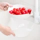Антибактериальная двухслойная корзина для слива воды CHAHUA, кухонный дуршлаг, корзина для мытья овощей, дуршлаг для мытья риса, пластиковое сито для фруктов и овощей, поднос для фруктов. - изображение 8