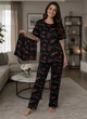 Пижама женская (футболка+штаны+шорты) Saimeiqi 2XL 50-52 Черная (535) - изображение 1