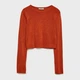 Джемпер женский Stradivarius 05083748344 бронзовый размер M лонгслив с мерцанием приталенного кроя короткой длины и с круглым вырезом - изображение 5