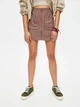 Юбка мини-карандаш Pull & Bear модель 5691/322/626 розовая в клетку размер M высокая посадка застежка на молнии спереди материал вискоза - изображение 1
