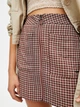 Юбка мини-карандаш Pull & Bear модель 5691/322/626 розовая в клетку размер M высокая посадка застежка на молнии спереди материал вискоза - изображение 5