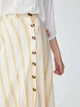 Юбка Pull & Bear 9398/358/712-AESM бежевая в полоску миди асимметричный крой низа размер M с пуговицами по передней части и поясом завязкой на талии - изображение 4