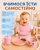 Посуда силиконовая детская ЭКО 6 предметов набор детской посуды на присосках тарелка детская чашка вилка и ложка BRS Розовый - изображение 3