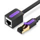 Сетевой кабель-удлинитель Vention 0,5 м Cat 7 RJ45 8P8C до 10 Гбит/с F/UTP 600 МГц штекер на гнездо черный (ICBBD) - изображение 1