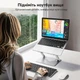 Підставка для ноутбука UGREEN LP866 навантаження до 5 кг для ноутбуків і планшетів 11-17,3 дюйма регулювання висоти та кута нахилу регульована висота до 178 мм два шарніри складана конструкція сріблясто-сіра (45416) - зображення 3