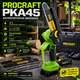 Аккумуляторная цепная пила Procraft PKA45 20 В бесщеточная мини пила 4600 об мин скорость цепи 6 м с шины 6 и 8 дюймов 152 203 мм с 2 АКБ 2 А·ч 2 шинами 2 цепями автоматической смазкой бесключевым натяжением зарядным устройством кейсом - изображение 1