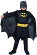 Карнавальний костюм Ciao Batman Бетмен чорний з жовтими елементами з м'язами (наповнювачами) 3-4 роки - зображення 1