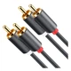 Кабель мультимедійний 2xRCA M to 2xRCA M 2.0m AV104 black Ugreen (10518) - зображення 1