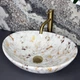 Умывальник VBI Parma S накладной 36x27 см marble white glossy VBI-011031 - изображение 1