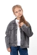Дитяча джинсова куртка з принтом NoBrand 128 Сірий (p-20937-252436) - изображение 3