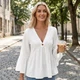 Жіноча блуза вільного крою BantyBlouse, біла, розмір S-M - зображення 3