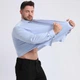 Класична чоловіча сорочка з довгим рукавом SlimFit, блакитна, розмір XL/2XL - зображення 3