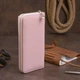 Женский кошелек-клатч ST Leather из натуральной кожи розовый большой на молнии для карт и магните 20х10х2 см 56540 - изображение 10