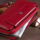 Гаманець жіночий ST Leather для карт з натуральної шкіри великий клатч горизонтальний на кнопці та блискавці бордовий 56494 - зображення 8