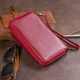 Гаманець жіночий ST Leather для карт з натуральної шкіри великий клатч горизонтальний на кнопці та блискавці бордовий 56494 - зображення 10
