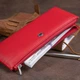 Женский тонкий кошелек ST Leather из натуральной кожи красный на молнии для карт 56489 - изображение 8
