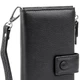 Жіночий гаманець ST Leather з натуральної шкіри чорний вертикальний для карт на хлястику з кнопкою 19х9х1 7 см 56542 - зображення 5