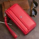 Женский кошелек-клатч ST Leather из натуральной кожи красный большой на молнии для карт и магните 20х10х2 см 56539 - изображение 9