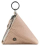 Жіноча шкіряна монетниця з натуральної шкіри флотар для монет і дрібниць на блискавці з кільцем-брелоком, світло-бежева 58404 - зображення 5