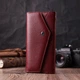 Женский кожаный кошелек ST Leather бордовый большой 18 карт с монетницей на кнопке 55553 - изображение 6
