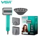 Профессиональный фен VGR V-440 GREEN 1400 Вт, фен для сушки и укладки волос с 3 насадками, 3 уровнями обдува и холодным воздухом - изображение 4