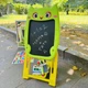 Детская игрушка Мольберт Duolingo 3в1, двусторонний, с полочкой, наклейки, маркеры, мелки, губка, 31*39*6,5, голубой. 819-32M-33M-34M - изображение 5