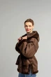 Жіноча дублянка зимова двостороння UF-Fashion N89V 48 шоколадний - зображення 8