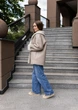 Женская зимняя дубленка двусторонняя UF-Fashion Д-370 42 светло-бежевый - изображение 8
