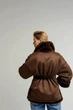 Зимняя женская двусторонняя дубленка-шуба UF-Fashion N88V 40 шоколадный - изображение 9