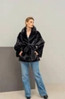 Женская зимняя двусторонняя дубленка-шуба UF-Fashion N88V 40 черный - изображение 1