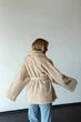 Женская зимняя двусторонняя шуба UF-Fashion N88V 52 бежевый - изображение 5