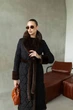 Жіноче зимове довге пальто UF-Fashion N162V 46 чорний+шоколад - зображення 4
